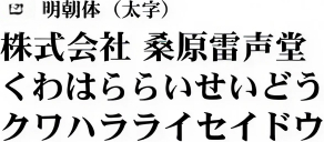 明朝体（太字）